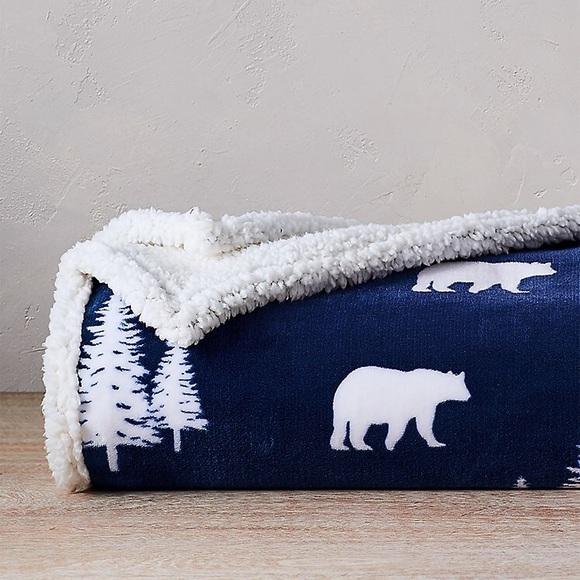 Eddie Bauer Bedding Eddie Bauer Bearpatterned Plush Sherpa Throw
